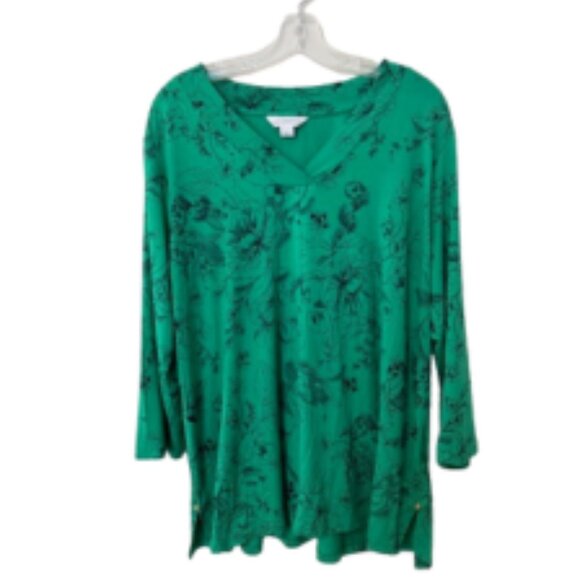 Liz Claiborne Floral Blouse - Women's Size XL - Elegance Meets Comfort - Picture 1 of 5